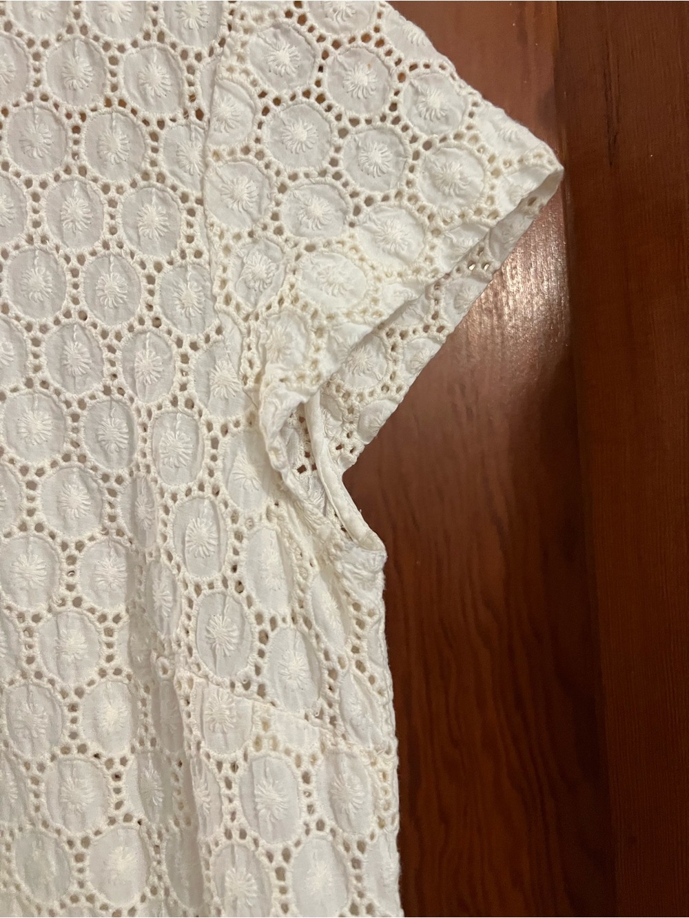 Vintage Milly New York Y2K Eyelet Lace Shift Dress Ivory 4 Boho Chic - Picture 5 of 8